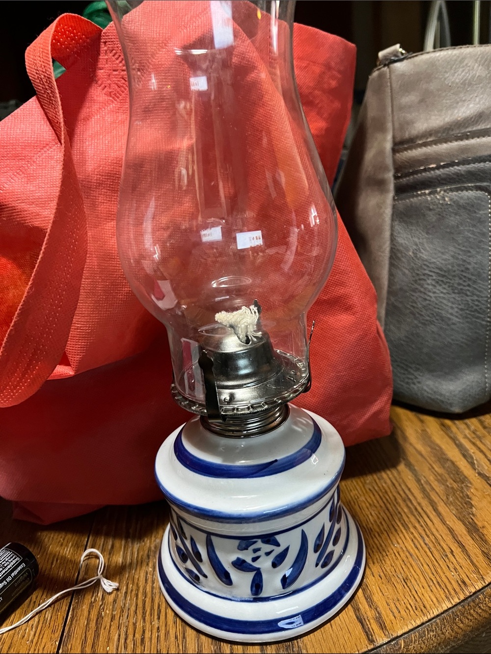 Vintage Lamplight farms cobalt lamp